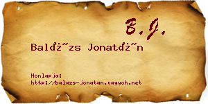 Balázs Jonatán névjegykártya