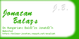 jonatan balazs business card